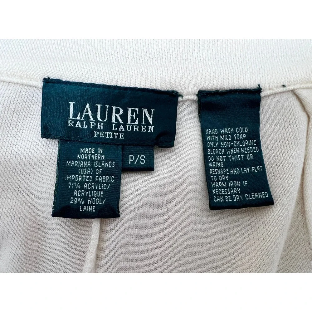 Lauren Ralph Lauren Pants Womens PS Cream Excellent Wool Blend Knit Straight Leg